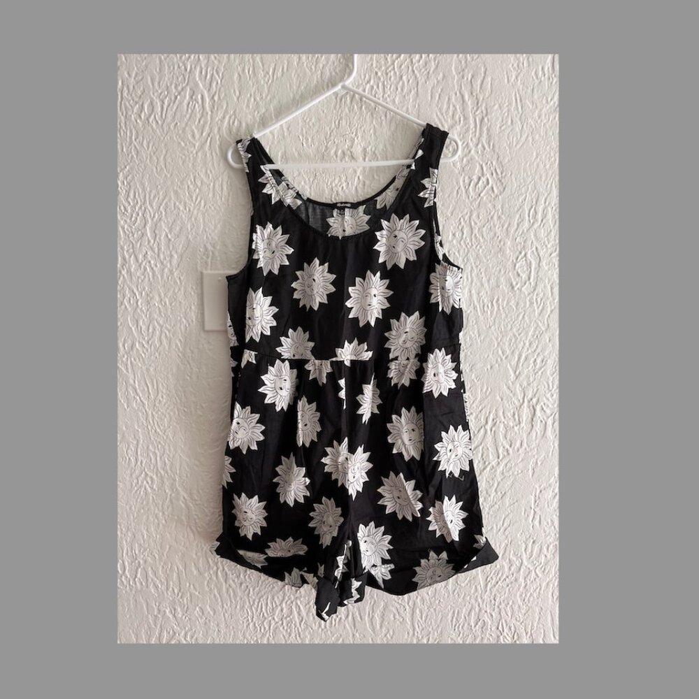 Madewell Black Tank Romper in Sun Lasses